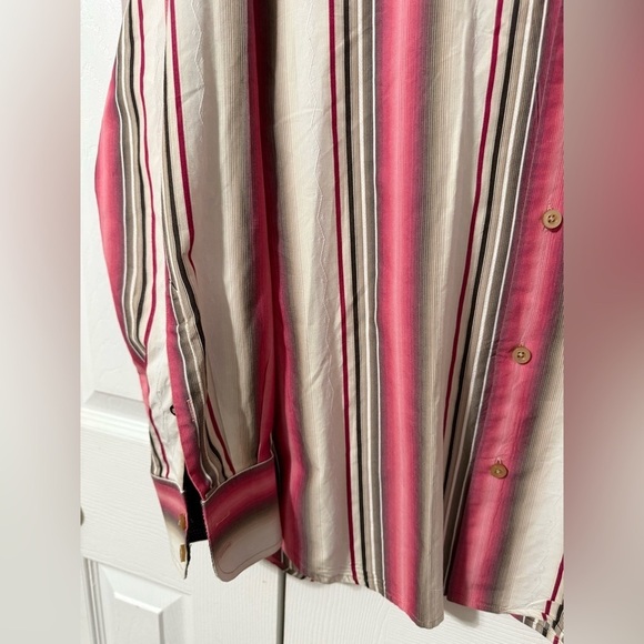 Tommy Bahama Men’s Cotton/Silk Flip Cuff Long Sleeve Button Down Shirt Medium - Picture 10 of 12